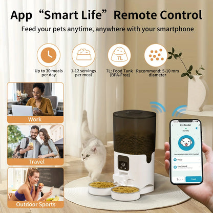 Automatic pet food dispenser with Wifi connect