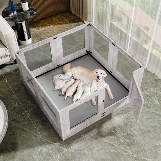 Tempered Glass  Waterproof  Playpen  for Puppies