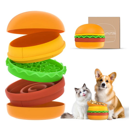 5-in-1 Burger Pet Bowls Set -