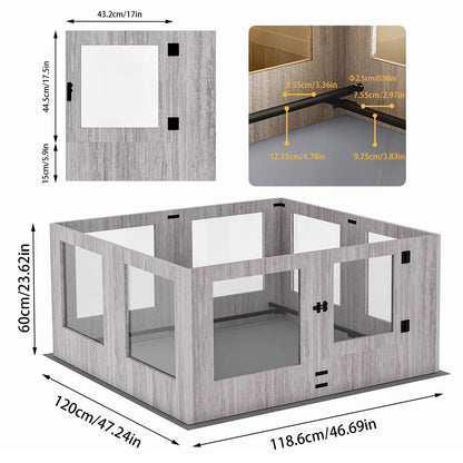 Tempered Glass  Waterproof  Playpen  for Puppies