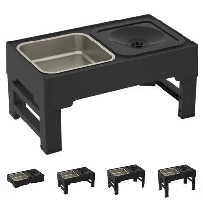 3 In 1 Stainless Steel Slow Feed Drinking Water Bowls