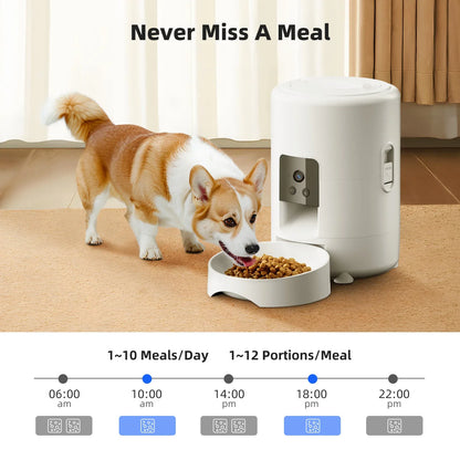 Smart automatic pet feeder with camera