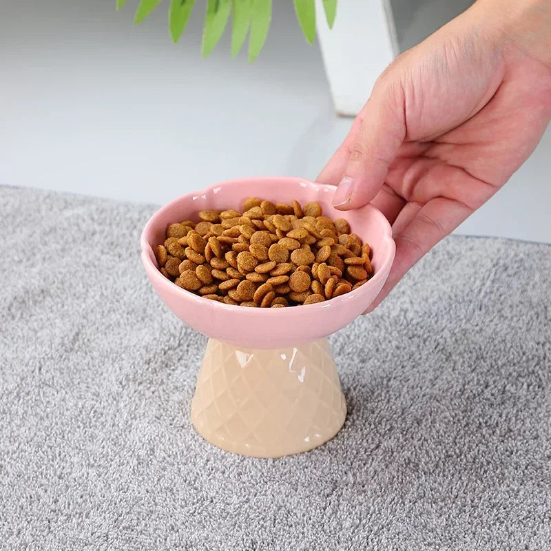 Raised and Tilted Pet Food and Water Bowl
