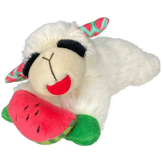 Lamb Chop Skweaky Plush Dog Toy with Watermelon