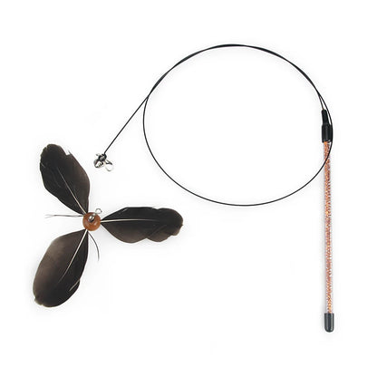 Rotating feather cat teaser toy