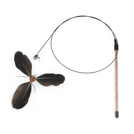 Rotating feather cat teaser toy