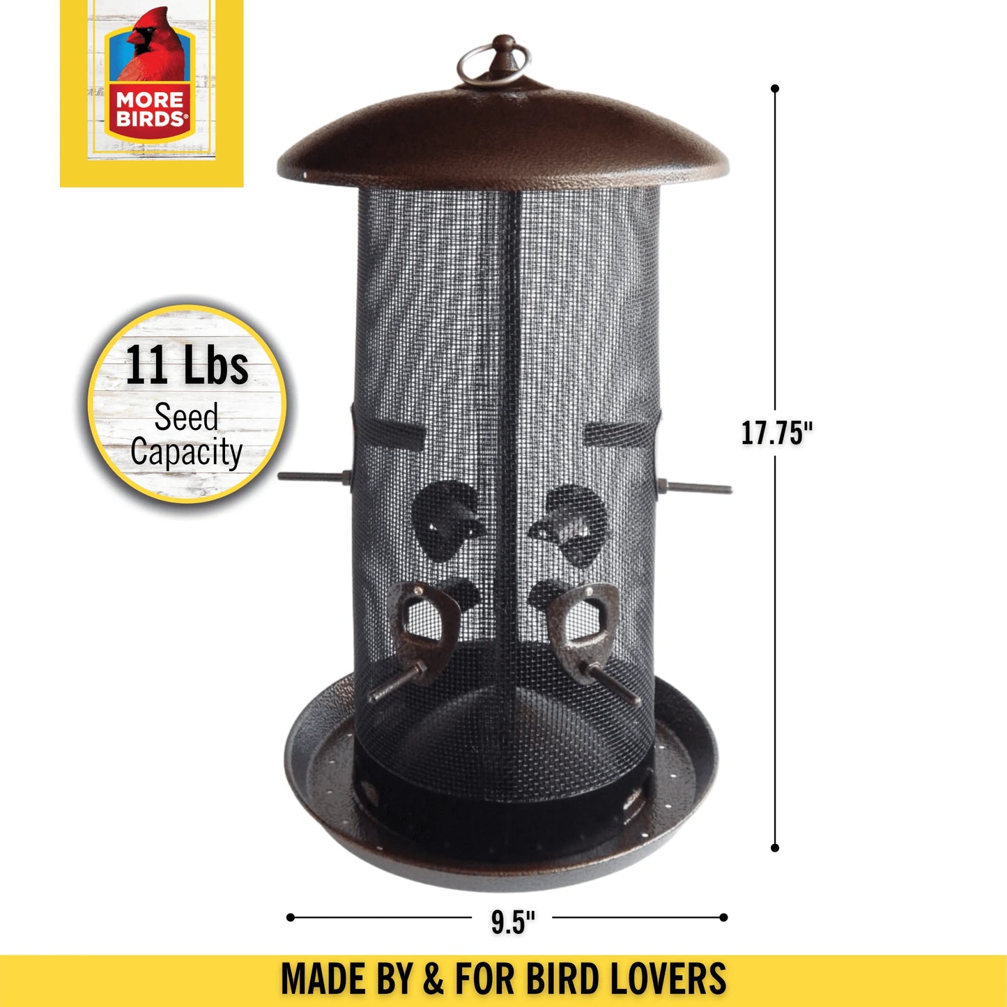 Screen Bird Feeder,10 lb Capacity, Brown