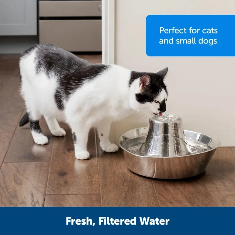 Stainless Pet Fountain, Automatic Dog and Cat Water Bowl,